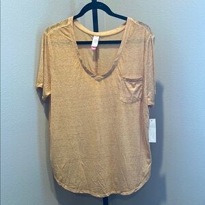 No Boundaries Tan Relaxed Short Sleeve Tee